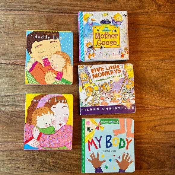 Baby & Toddler Book Bundle x5: Daddy Hugs, Mommy Hugs, Mother Goose, Five Little - Picture 1 of 2